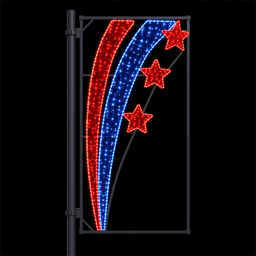 Outdoor Red Blue Comet Star Christmas Street Pole LED Motif Light