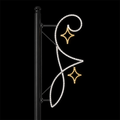 Outdoor White Leaf Gold Stars Street Pole LED Motif Light