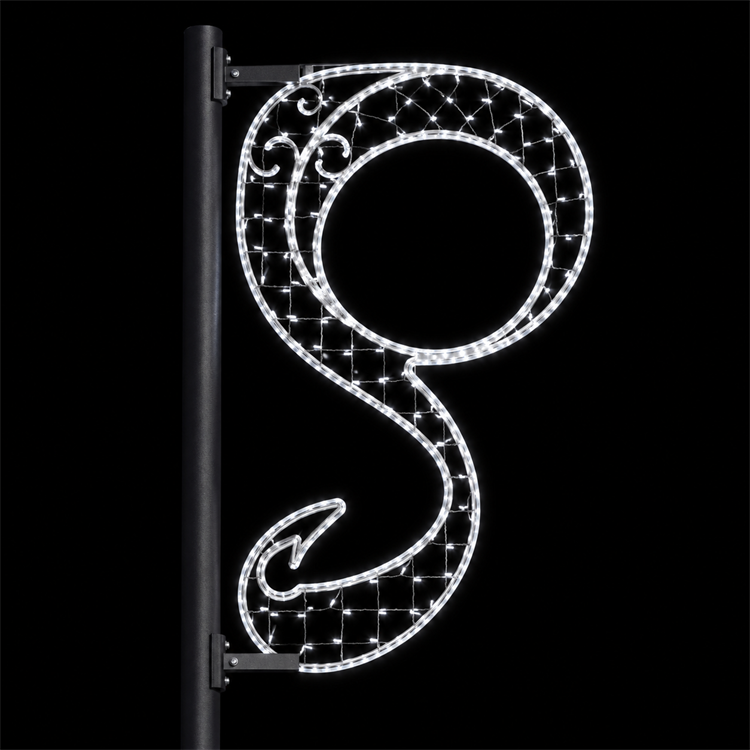 Outdoor White Loop Blue Orb Street Pole LED Motif Light