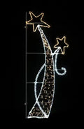 Outdoor gold white double star street pole LED motif light