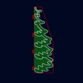Outdoor green Christmas tree banner street pole LED motif light