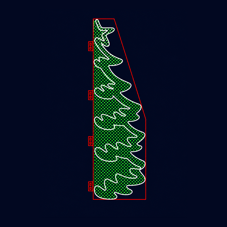 Outdoor green Christmas tree banner street pole LED motif light