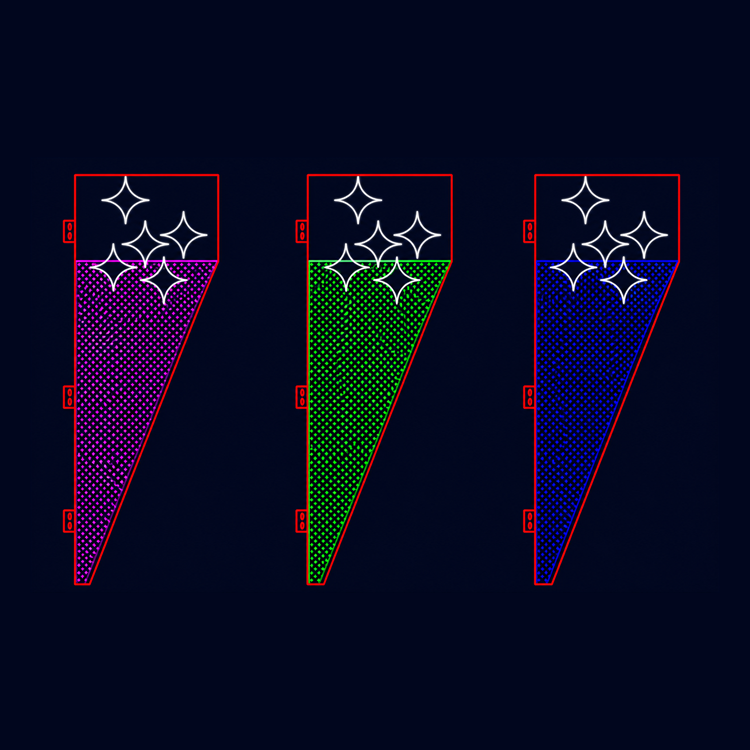 Outdoor multicolor sparkle banner street pole LED motif light