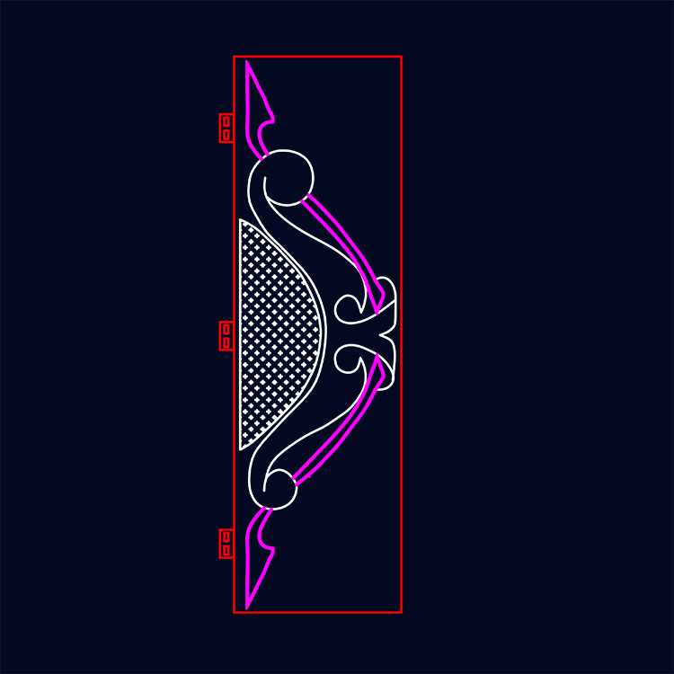 Outdoor pink arc scroll street pole LED motif light