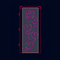 Outdoor pink floral scroll banner street pole LED motif light