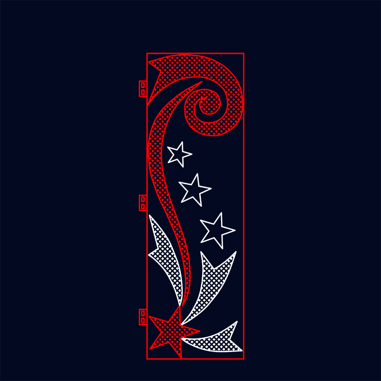 Outdoor red comet star street pole LED motif light