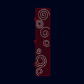 Outdoor red scroll banner street pole LED motif light