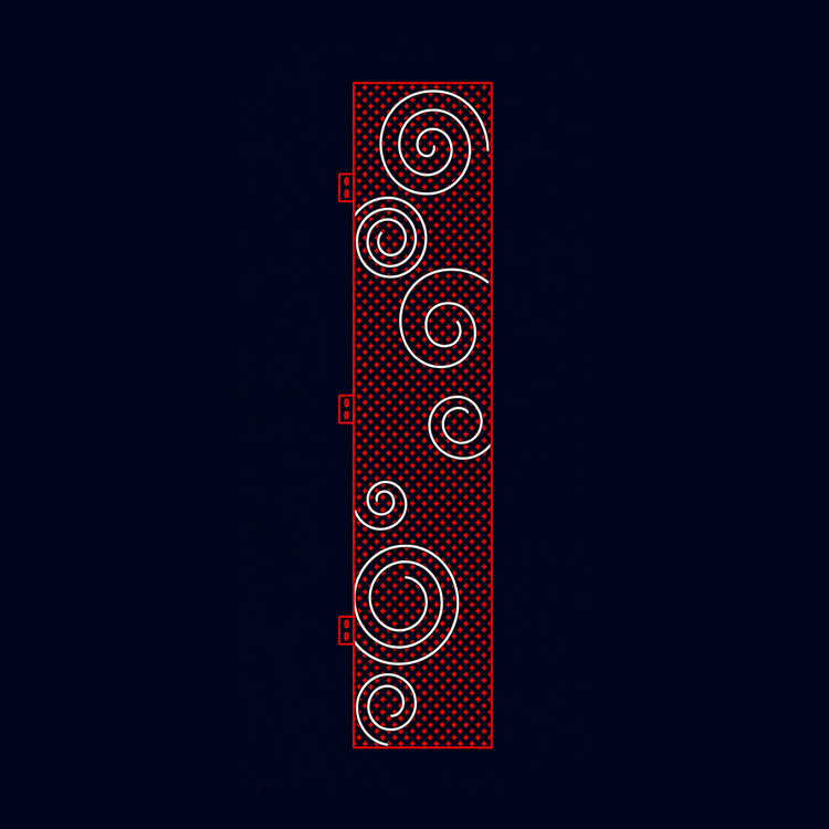 Outdoor red scroll banner street pole LED motif light