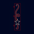 Outdoor red scroll star street pole LED motif light