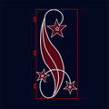 Outdoor red shooting star swirl street pole LED motif light