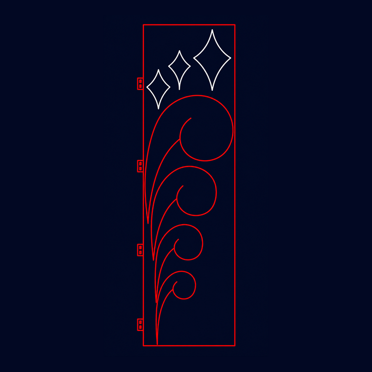Outdoor red sparkle scroll street pole LED motif light