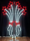 Outdoor red starburst firework street pole LED motif light
