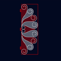 Outdoor red white fan scroll street pole LED motif light