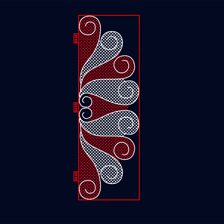 Outdoor red white fan scroll street pole LED motif light