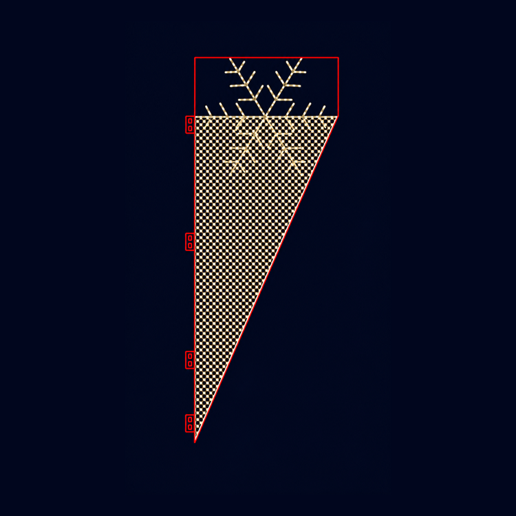 Outdoor warm white snowflake banner street pole LED motif light
