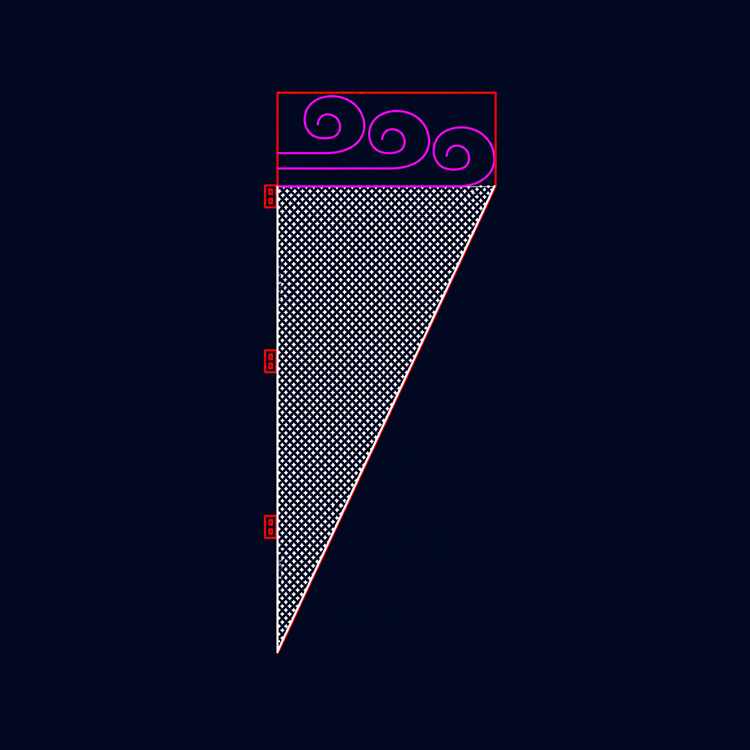 Outdoor white and pink scroll banner street pole LED motif light