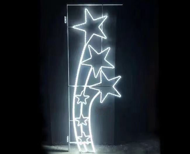 Outdoor white shooting star vertical street pole LED motif light