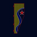 Outdoor yellow blue star banner street pole LED motif light