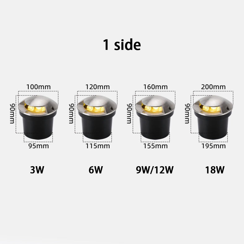 DC 12V/24V LED Underground Lamp Garden Path Floor Outdoor Buried Yard ground Lighting 1 side Landscape Light