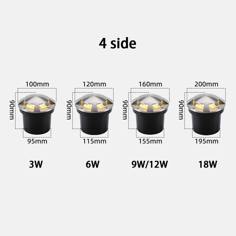 DC 12V/24V LED Underground Lamp Garden Path Floor Outdoor Buried Yard ground Lighting 4 side Landscape Light
