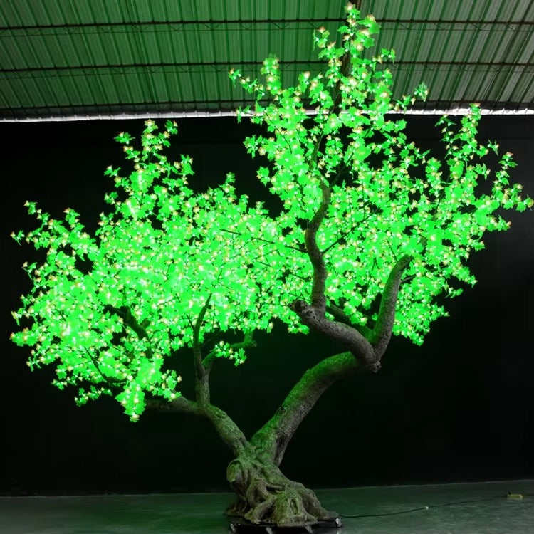 Outdoor LED Maple Tree Decoration – autumn maple leaf lighting effect, for commercial lighting projects