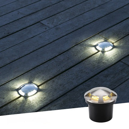 مصباح LED تحت الأرض DC 12V/24V للحديقة والمسار والأرضية والحديقة الخارجية والإضاءة الأرضية المدفونة وإضاءة المناظر الطبيعية ذات الأربعة جوانب 