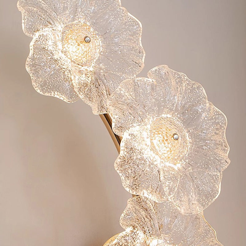 Glass wall lamp creative design flower lamp