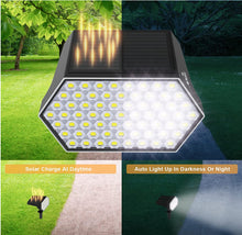 Load image into Gallery viewer, Solar powered lawn spotlights 65LED spotlights light controlled induction courtyard lights
