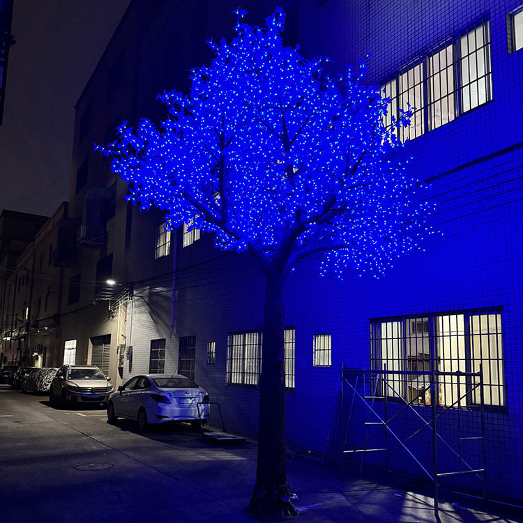 5.5m RGBW LED super high simulation maple tree light blue color effect for outdoor landscape lighting