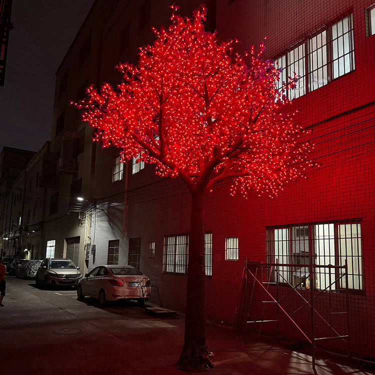 5.5m RGBW LED super high simulation maple tree light red color effect for outdoor holiday and festival decoration
