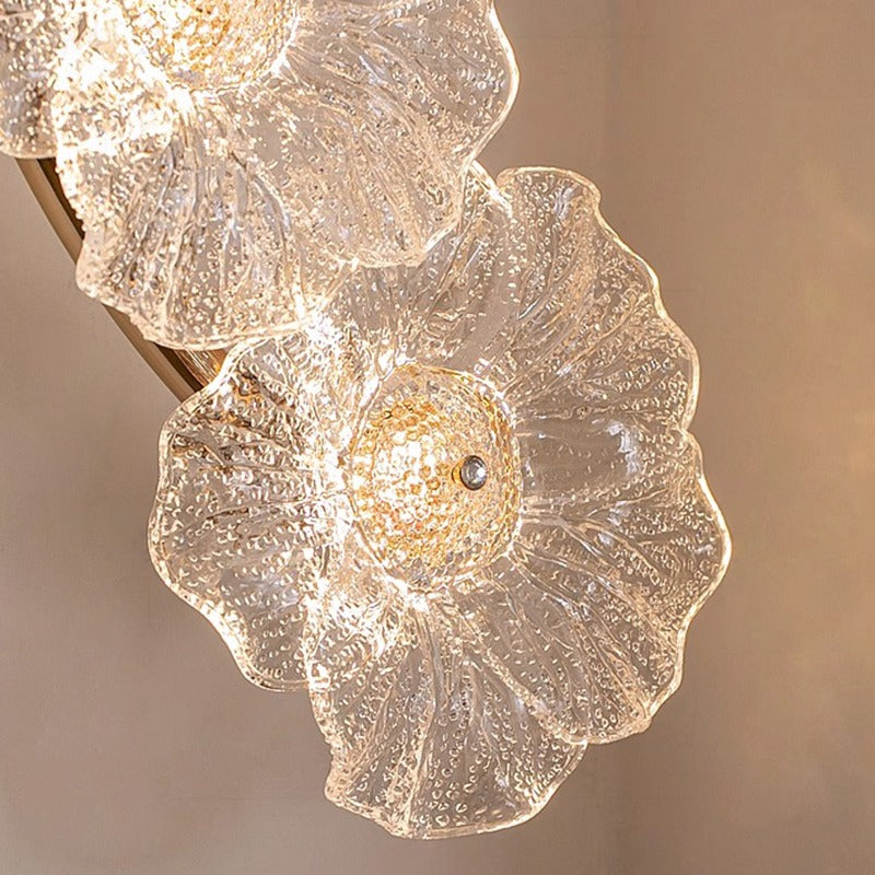 Glass wall lamp creative design flower lamp