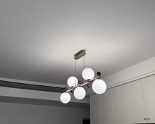 Load image into Gallery viewer, 5 light 6 light round chandelier restaurant living room room glass ball lamp
