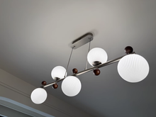 Load image into Gallery viewer, 5 light 6 light round chandelier restaurant living room room glass ball lamp
