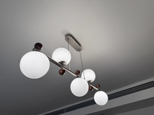 Load image into Gallery viewer, 5 light 6 light round chandelier restaurant living room room glass ball lamp
