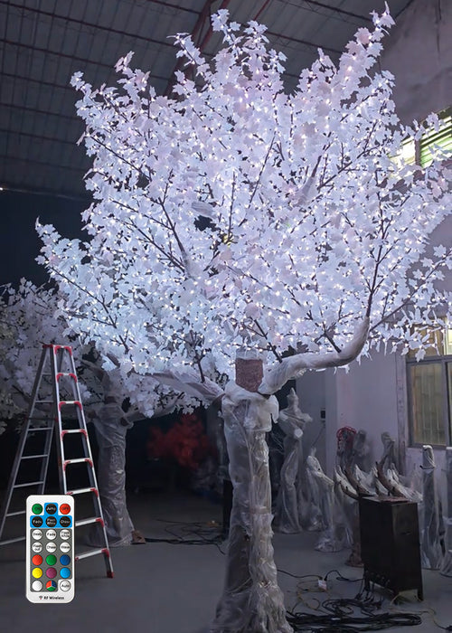 5m RGBW LED super high simulation maple tree light cool white color effect for outdoor landscape decoration