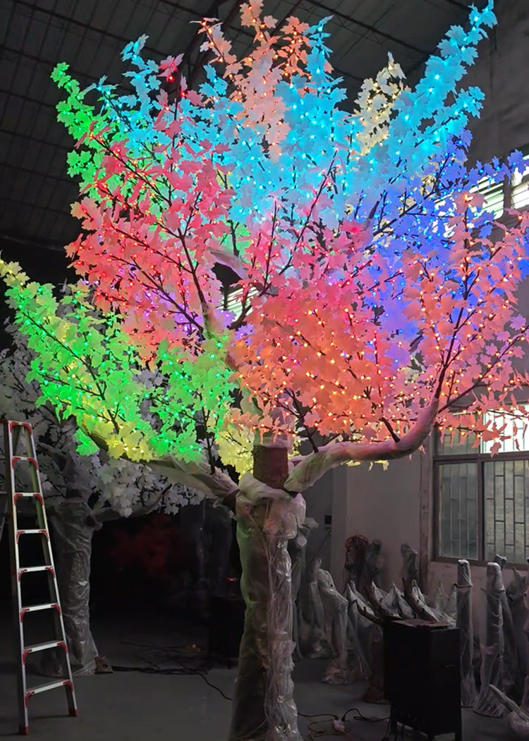 5m RGBW LED super high simulation maple tree light multicolor effect with remote control