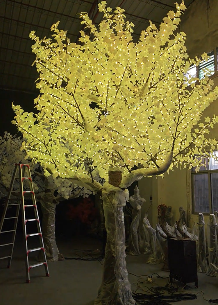 5m RGBW LED super high simulation maple tree light warm white color effect for wedding resort and garden decoration