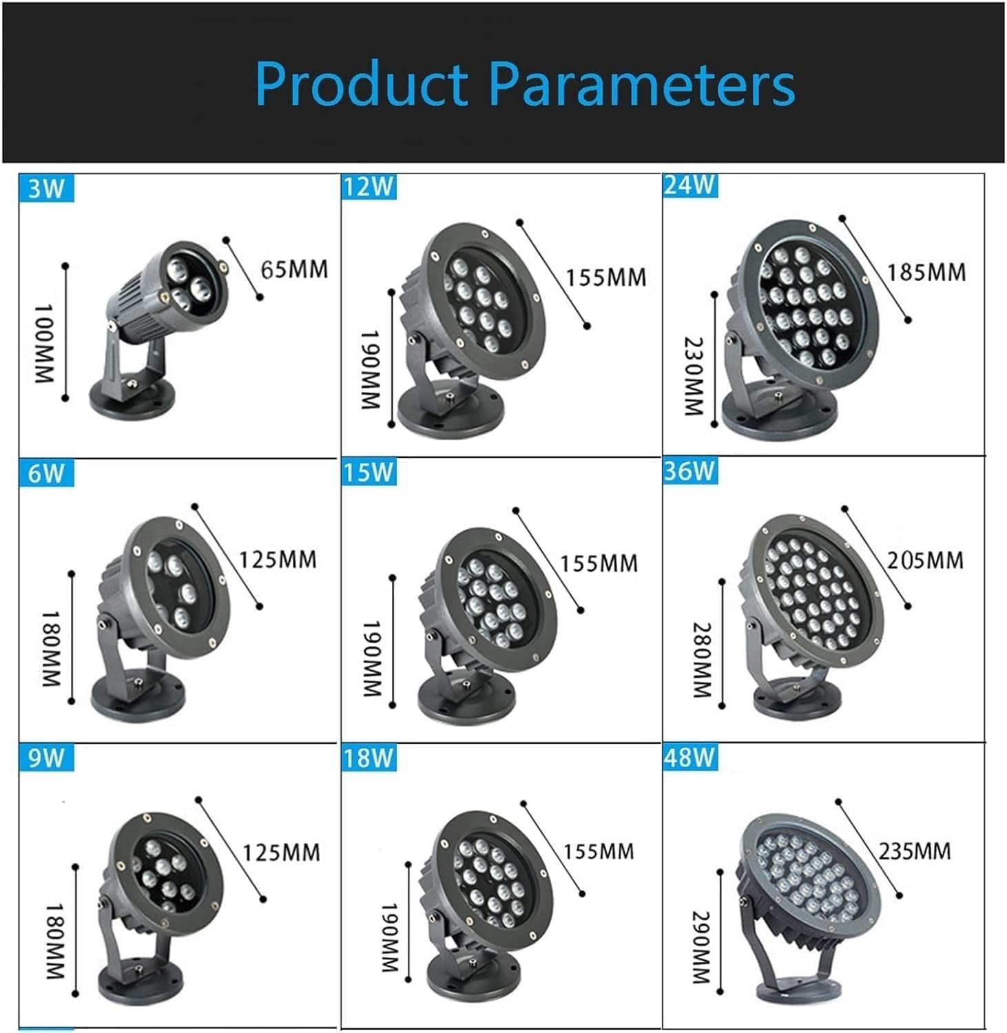 DC 12V Outdoor LED Floodlights Patio Spotlight Lamp