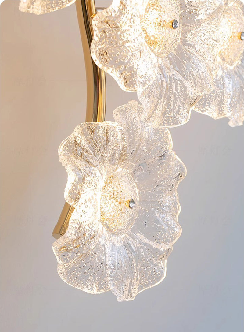 Glass wall lamp creative design flower lamp