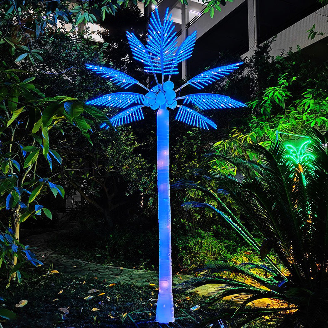 Blue LED palm tree light 6m (20ft), waterproof outdoor decorative lighting for villas and parks