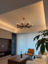 Load image into Gallery viewer, Hall Light Bedroom Light LED 8-Light Glass Chandelier Gold
