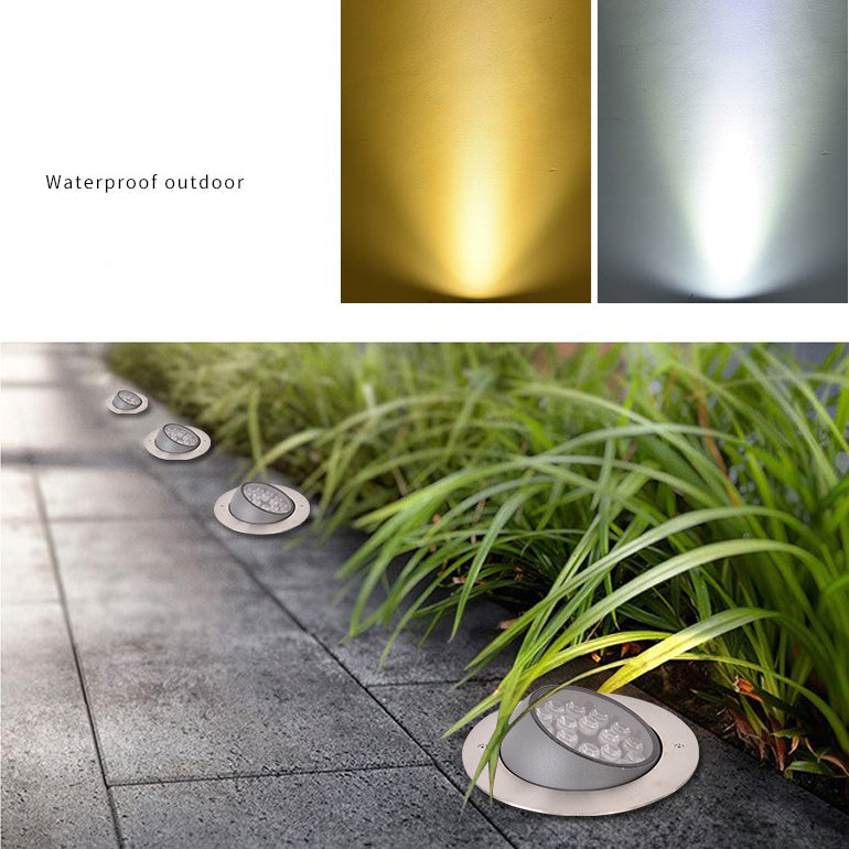 مصباح LED تحت الأرض بجهد 24 فولت و12 فولت، مصابيح مدفونة تحت الأرض، كشاف إضاءة مدمج لإضاءة المناظر الطبيعية أثناء القيادة 