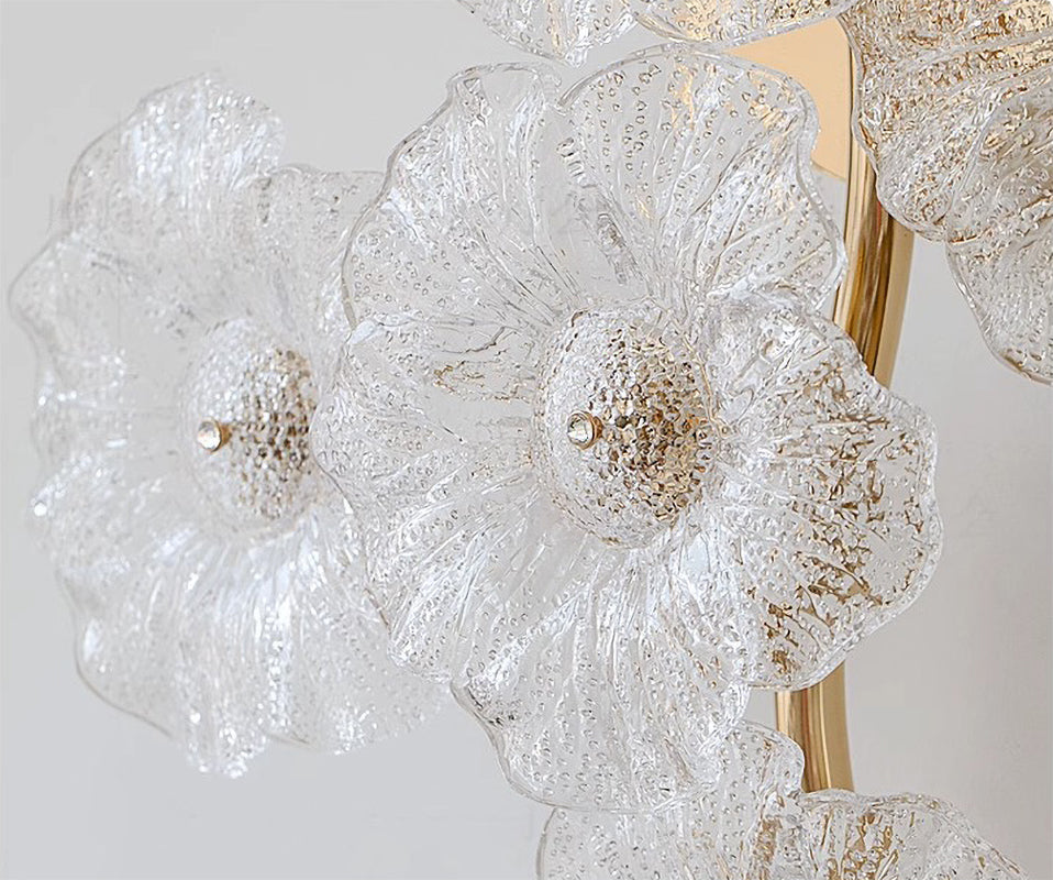 Glass wall lamp creative design flower lamp