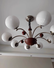 Load image into Gallery viewer, 8 light round chandelier restaurant living room room glass ball lamp

