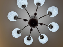 Load image into Gallery viewer, 8 light round chandelier restaurant living room room glass ball lamp
