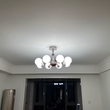 Load image into Gallery viewer, 8 light round chandelier restaurant living room room glass ball lamp
