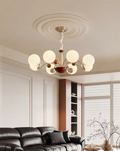 Load image into Gallery viewer, 8 light round chandelier restaurant living room room glass ball lamp
