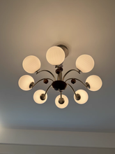 Load image into Gallery viewer, 8 light round chandelier restaurant living room room glass ball lamp
