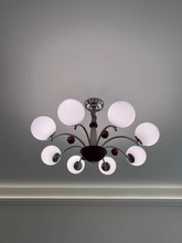 Load image into Gallery viewer, 8 light round chandelier restaurant living room room glass ball lamp
