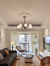 Load image into Gallery viewer, 8 light round chandelier restaurant living room room glass ball lamp
